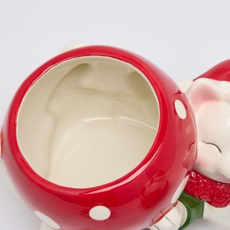 Barattolo in ceramica a forma di cane o gatto con pallina di Natale, perfetto come idea regalo di Natale